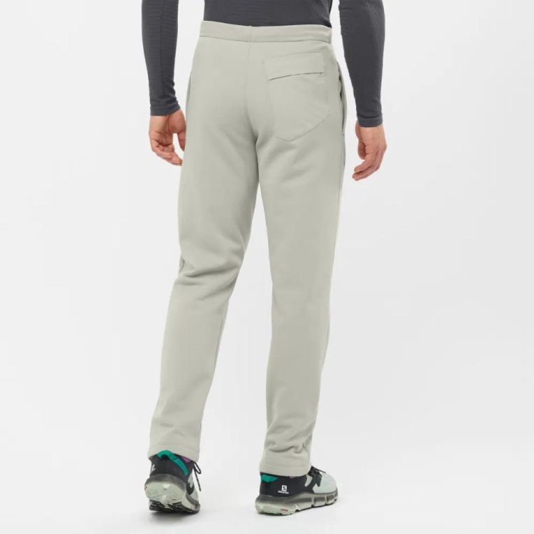 Light Grey Salomon Essential Warm Fleece Men's Sport Pants | PH 91504M